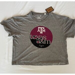 Three Square Texas‎ A&M Aggies Womens XL Cropped T-Shirt Heather Grey